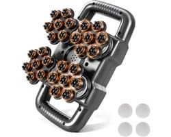 Massagepistool - Zwart-Grijs - - Draadloos Handmassageapparaat met 28 Koppen - Voor Spierontspanning