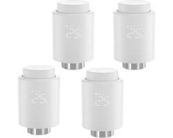 Slimme Radiatorthermostaat – ZigBee 3.0 – App & Spraakbediening – 4 Stuks – Inclusief 6 Adapters