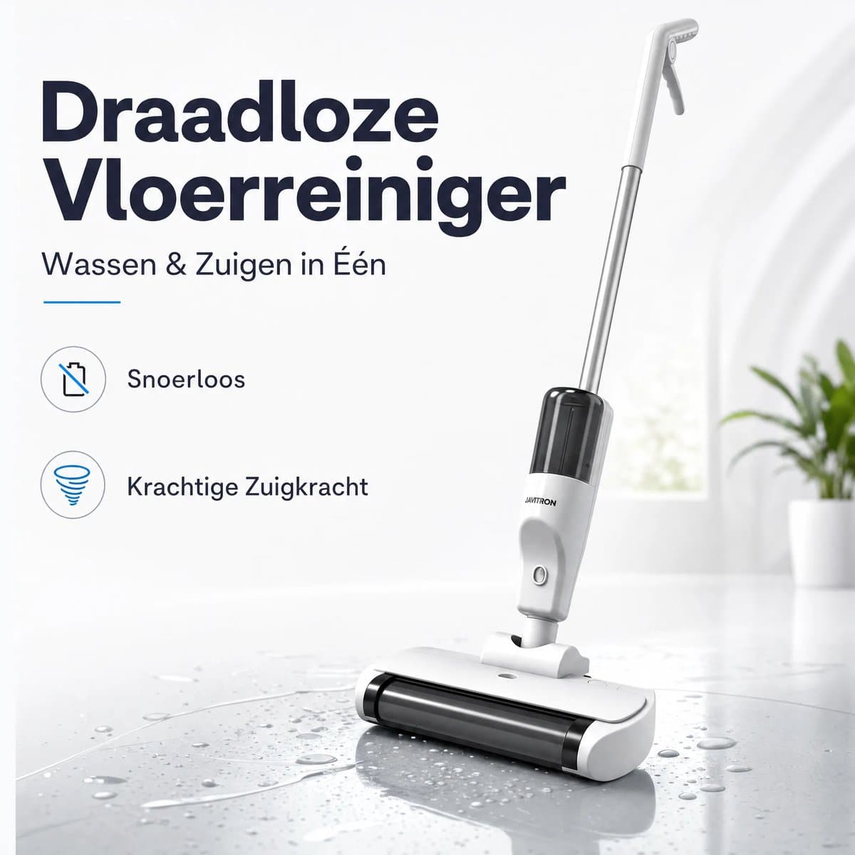 Draadloze Elektrische Dweil / Vloerreiniger / Rolborstel Reiniger – USB oplaadbaar – Voor tegels, laminaat, hout & vinyl – Schoonmaken zonder gedoe – Incl. USB-kabel & handleiding — afbeelding 1