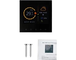Slimme Thermostaat - Programmeerbaar - Comfort Verwarmen - WiFi Bediening - 5-35°C - Zwart