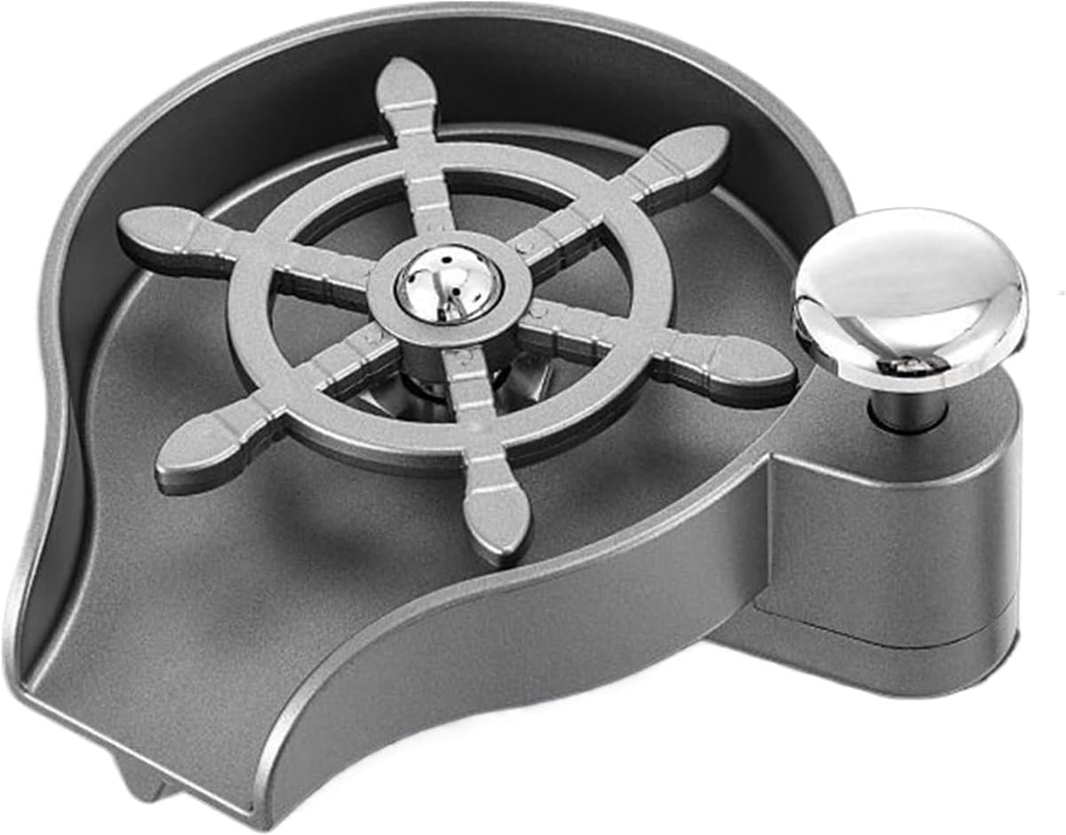 Glazen spoelmachine - Aanrecht spoeler - Snel glazen reinigen - Geïntegreerde zeepdispenser - 15x7 cm - Grijs — afbeelding 1