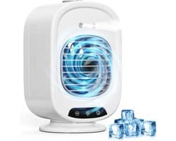 Mobiele Airco - Aircooler - Mobiele Airco Zonder Afvoer - Mini Ventilator - Energiezuinige Koeler met Drie Snelheden - 2 luchtbevochtingsstanden - Ventilator Oplaadbaar USB - Draagbare Mobiele Airco Cooler voor Slaapkamer, Keuken en Badkamer