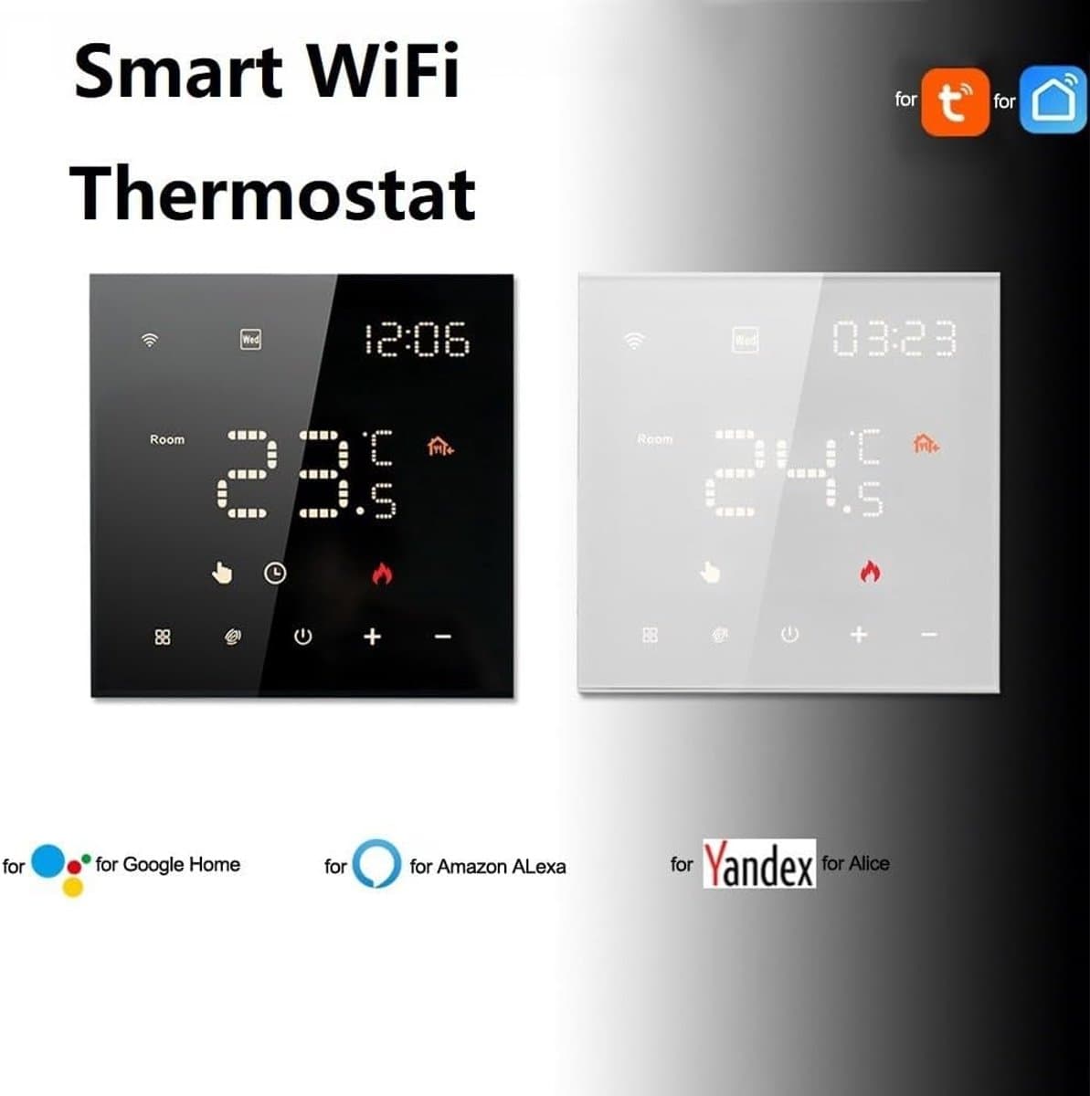 Slimme Thermostaat - Temperatuurregelaar - Energie Besparen - LCD Touchscreen - 86x86mm - Wit — afbeelding 1