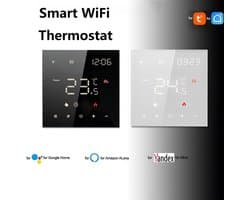 Slimme Thermostaat - Temperatuurregelaar - Energie Besparen - LCD Touchscreen - 86x86mm - Wit