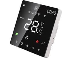 Slimme Thermostaat - Programmeerbare Thermostaat - Temperatuur Regelen - LCD Kleurenscherm - 41x86x86 mm - Wit