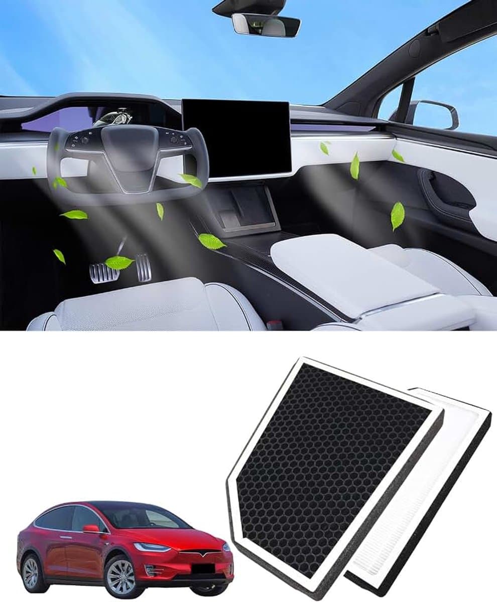 KKTR-CAR voor Tesla Model X HEPA-luchtfilter met actieve kool, cabine-interieurfilter vervanging van de luchtfilter voor Tesla Model X (Model X) — afbeelding 1