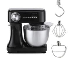 Planetaire Mixer - Keukenmachine Deegmixer - Bakken Ingrediënten Mengen - 12 Snelheden Pulsefunctie - 3.5L Kom - Zwart