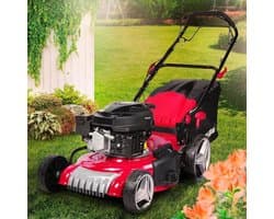 Benzine grasmaaier - Aangedreven maaier - Gazon onderhoud - 4-in-1 functie - 46 cm maaibreedte - Metaal