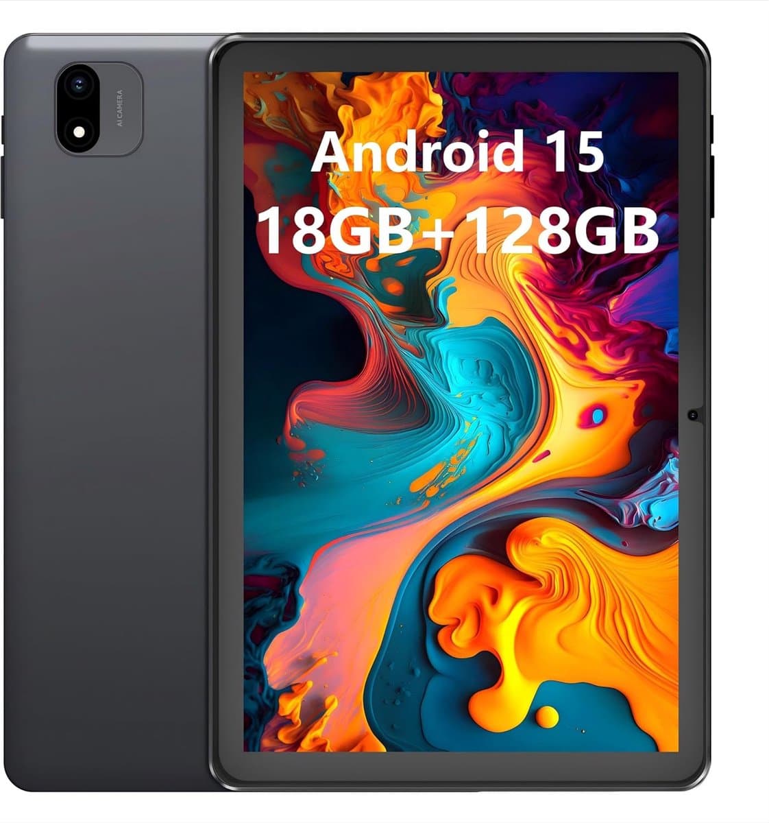 SnelShoppen - Android Tablet 10.1 Inch - 18GB RAM, 128GB ROM, 1TB Expand, 1280x800 IPS HD Touchscreen, 6000mAh Batterij, Bluetooth, Dual Camera, GMS, — afbeelding 1