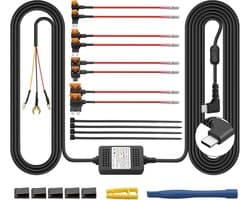 SnelShoppen - AMTOVL Dash Cam Hardwire Kit Type C - USB Dash Cam 3 Wires Kit met ACC Fuses, 12V/24V naar 5V, Laagspanningsbescherming voor Voertuigen