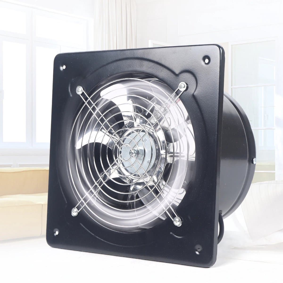 Archi Afzuigventilator 200 mm – Ventilatie - 850 m³/u Axiale Industriële Ventilator – 80W Wand- En Raamventilator – Zwart — afbeelding 1