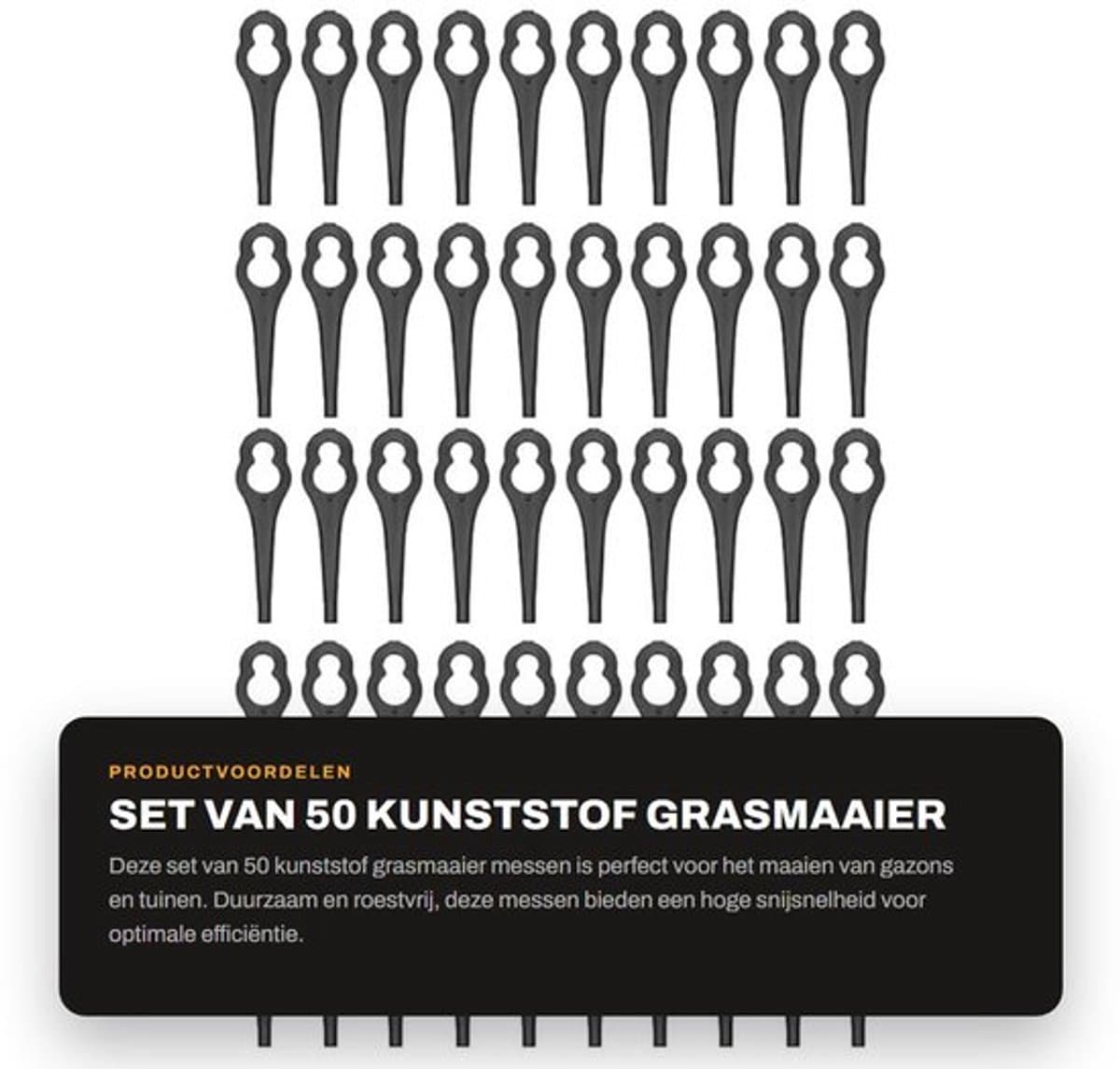 Grassnijmes 50 Stuks - Kunststof Mes - Duurzaam - Antiroest - Hoge Efficiëntie - Eenvoudig te Installeren - Grasmaaier — afbeelding 1