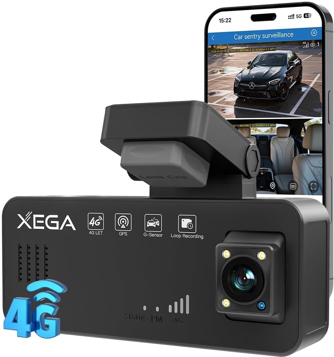 Solidchoice - 2K 4G LTE Dashcam voor Auto met SIM Kaart — afbeelding 1