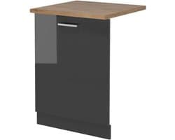 Vaatwasserpaneel - Keukenfront - Keuken Inrichting - Geïntegreerde Stijl - 60 cm - Antraciet Hoogglans