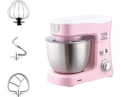 Staande Mixer - Keukenmixer - Bakken en Koken - 6 Snelheden - 3.5L Kom - Roze