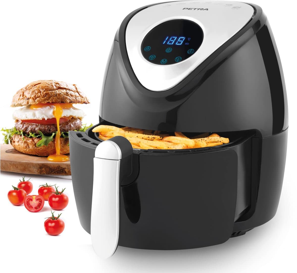 SnelShoppen - Airfryer 4,5 Liter met Antiaanbaklaag, Timer 30 Min, 7 Kookfuncties, Aanraakbediening, Weinig Tot Geen Olie, Snel Koken, 1300 W — afbeelding 1