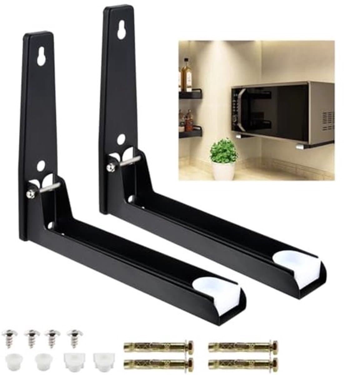 Roestvrij Stalen Magnetronhouder Wand 2 Stuks — afbeelding 1