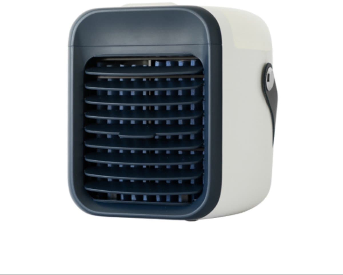 Draadloze draagbare mini-luchtkoelerventilator, multifunctionele persoonlijke USB 2000 MAh-luchtkoeler met 3 snelheden, 7 kleuren veranderende LED-nachtlampje-luchtbevochtiger met watertank, geschikt voor iedereen, inclusief peuters-grijs — afbeelding 1