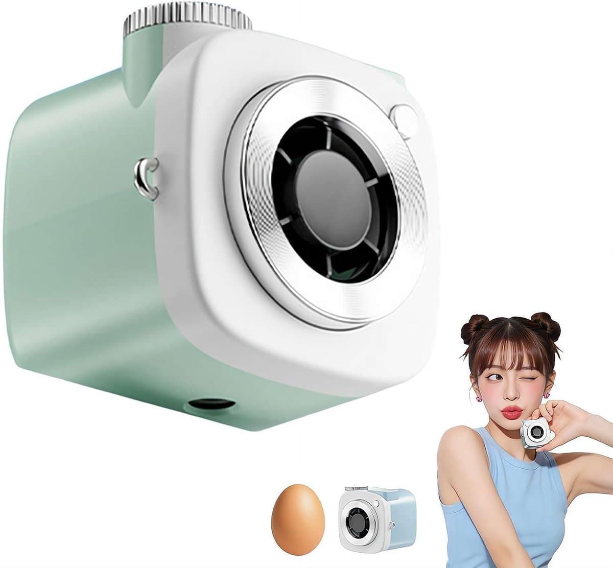 Draagbare mini-ventilator, hand- en nekventilator met 199 snelheden turbokoeling, compact lichtgewicht ontwerp, ideaal voor gebruik buitenshuis, kantoor en bureau — afbeelding 1