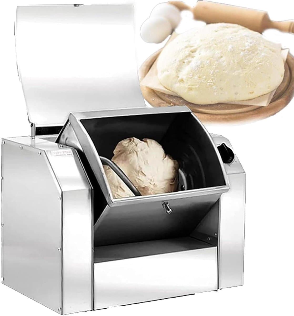 Elektrische Deegmixer - Keukenmachine Bakken - Professioneel Bakken - 90 Graden Kantelfunctie - 3 kg - Zilver — afbeelding 1