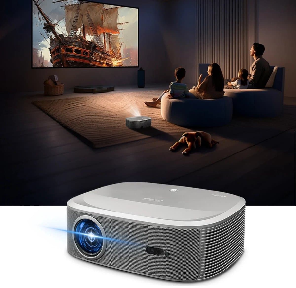 Everycom HQ10W – Android Projector – 1080P Native – 4K Support – Auto Focus – 5G WiFi – 64GB — afbeelding 1