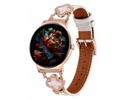 Hibousee Smartwatch voor Dames met Bluetooth Bellen, Gezondheid & Fitness Tracker – Stappenteller, Hartslagmeter, Slaapmonitor – iOS & Android - 3 Bandjes