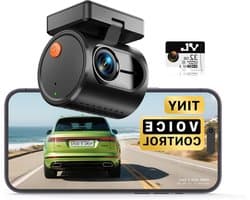 Compacte Dashcam Auto - Mini Camera - Veilig Rijden - Stem- en Appbediening - 2K QHD 1296P - Zwart