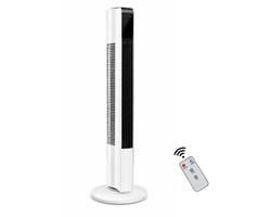 Livista Torenventilator - 90° Oscillatie - Afstandsbediening - 24-uurs Timer - Touchbediening - 3 Snelheden - 45 dB - Vortex-luchtstroom - Wit