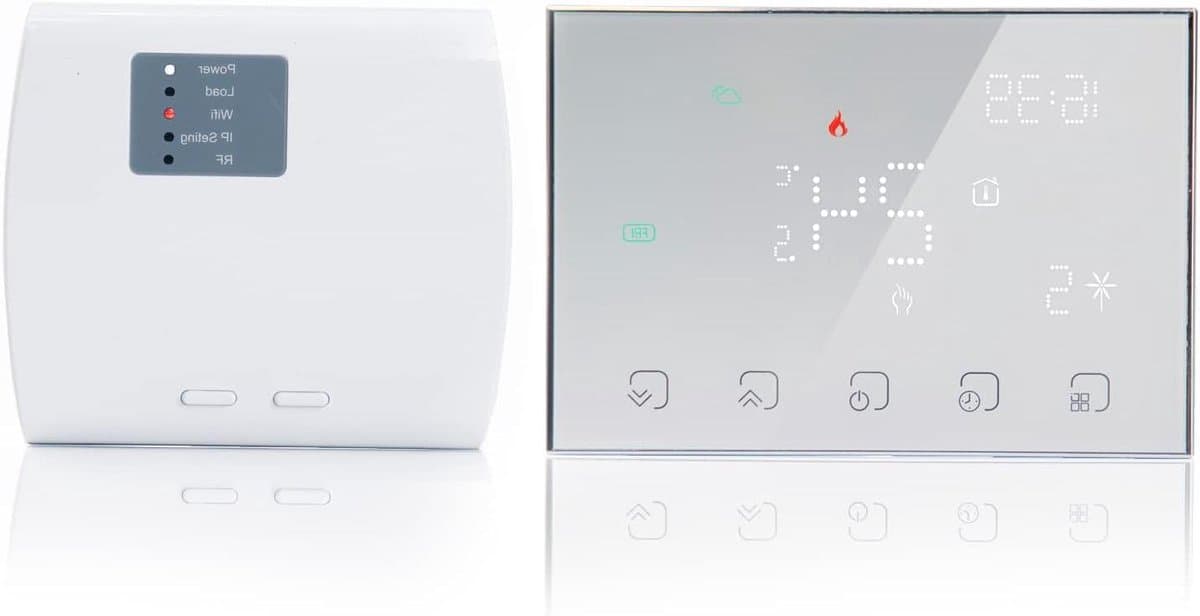 Slimme Thermostaat - Verwarming Controller - Energie Besparen - Draadloze RF Verbinding - 2x AA Batterij - Wit — afbeelding 1