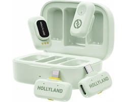 Hollyland-A1-Combo-Draadloze-Microfoon-Groen-48kHz-24bit-High-Fidelity-3-niveau-Intelligente-Ruisonderdrukking