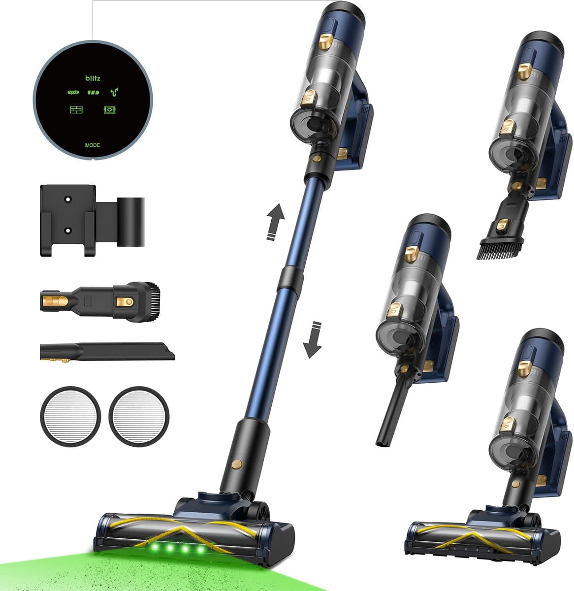 Vactidy Blitz V12 - Draadloze steelstofzuiger - 120 AW, 70 kPa, 600 W - Gebruiksduur 55 min - LED-display - Stofreservoir van 1 liter — afbeelding 1