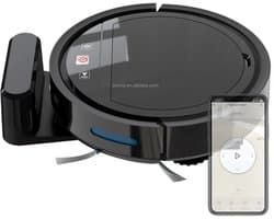 THEROB : Smart Robot stofzuiger met borstels en dweil functie in gratis Tuya en Smartlife app. (zwart)
