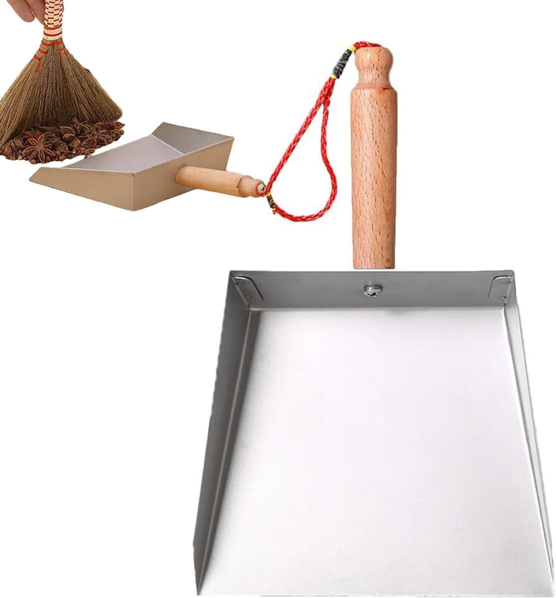 Kleine stofpan - Staal veger - Snel opruimen - Ergonomisch handvat - 22 x 15 cm - Zilver — afbeelding 1