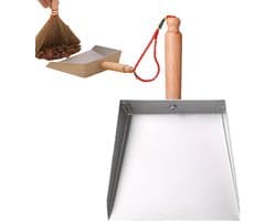 Kleine stofpan - Staal veger - Snel opruimen - Ergonomisch handvat - 22 x 15 cm - Zilver