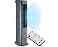 tectake® 4-in-1 Luchtkoeler Alaska - 5L Watertank - 3 Standen - Aircooler - Airco met Zwenkfunctie - Timer - Afstandsbediening - Koelelementen - Luchtbevochtiger - Ventilator - Luchtreiniger - Antraciet