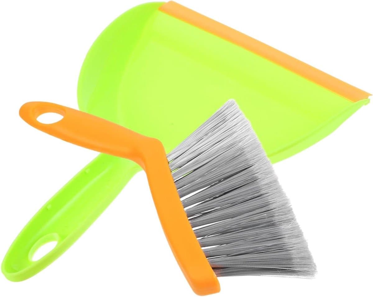 Bezem Stoffer Set - Kleine Schoonmaak - Bureau Reinigen - Compact Ontwerp - 26 cm - Meerkleurig — afbeelding 1
