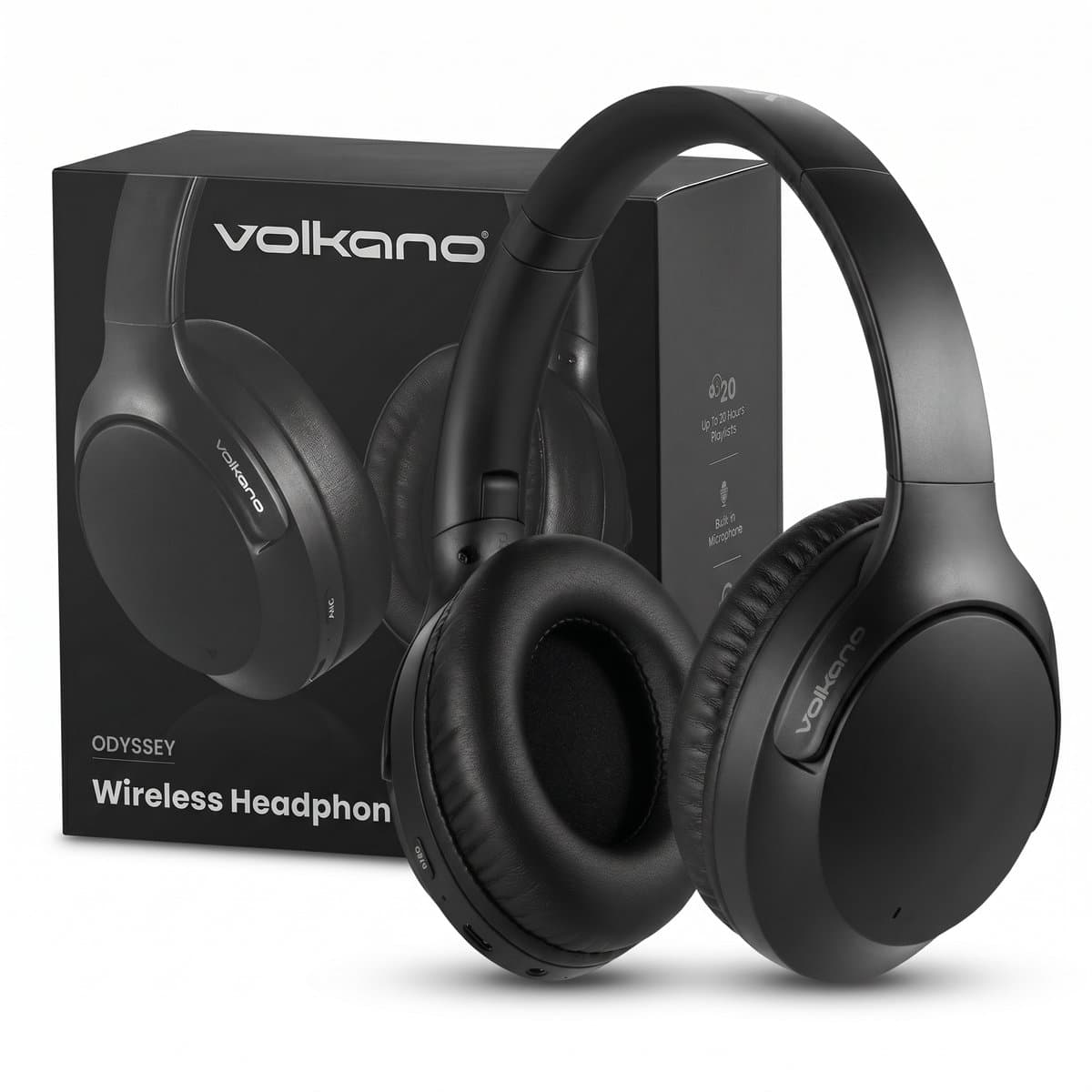 Volkano Odyssey Draadloze koptelefoon – ANC – Zwart — afbeelding 1