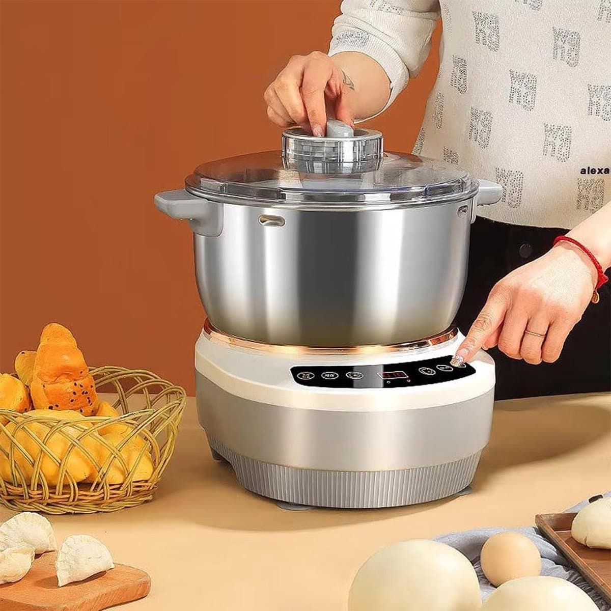 Deegmixer - Keukenmachine - Bakken - Traditionele Kneedsimulatie - 7 Liter - Zwart — afbeelding 1