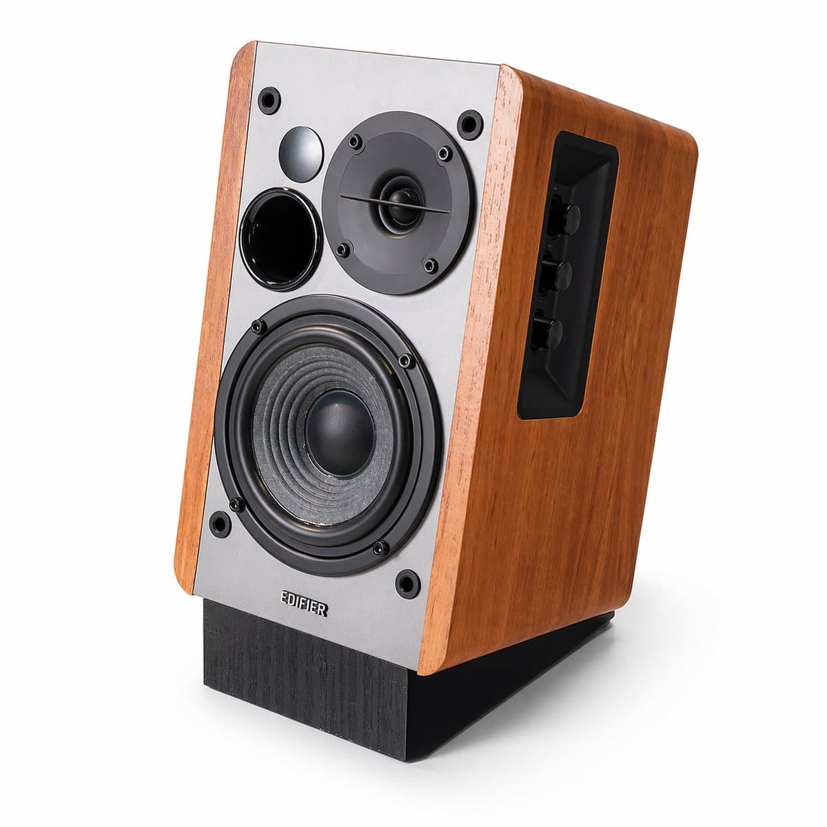 Alvora speaker standaard geschikt voor Edifier R1280T - Schuine bureau speakerverhoger - Zwart — afbeelding 1