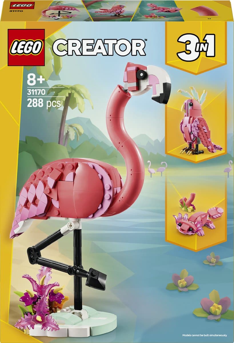 Lego Creator 3in1 31170 Wilde Dieren: Roze Flamingo Bouwstenen — afbeelding 1