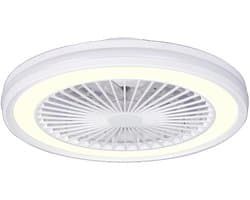 Epochglo 60W LED Plafondlampen met Ventilator Ø47cm - Plafondventilator met Verlichting en Afstandsbediening - Stille Gelijkstroommotor - RGBW Dimbaar 2700-6500K - 6 Snelheden & Timer - Wit - voor Slaapkamer, Woonkamer en Kinderkamer