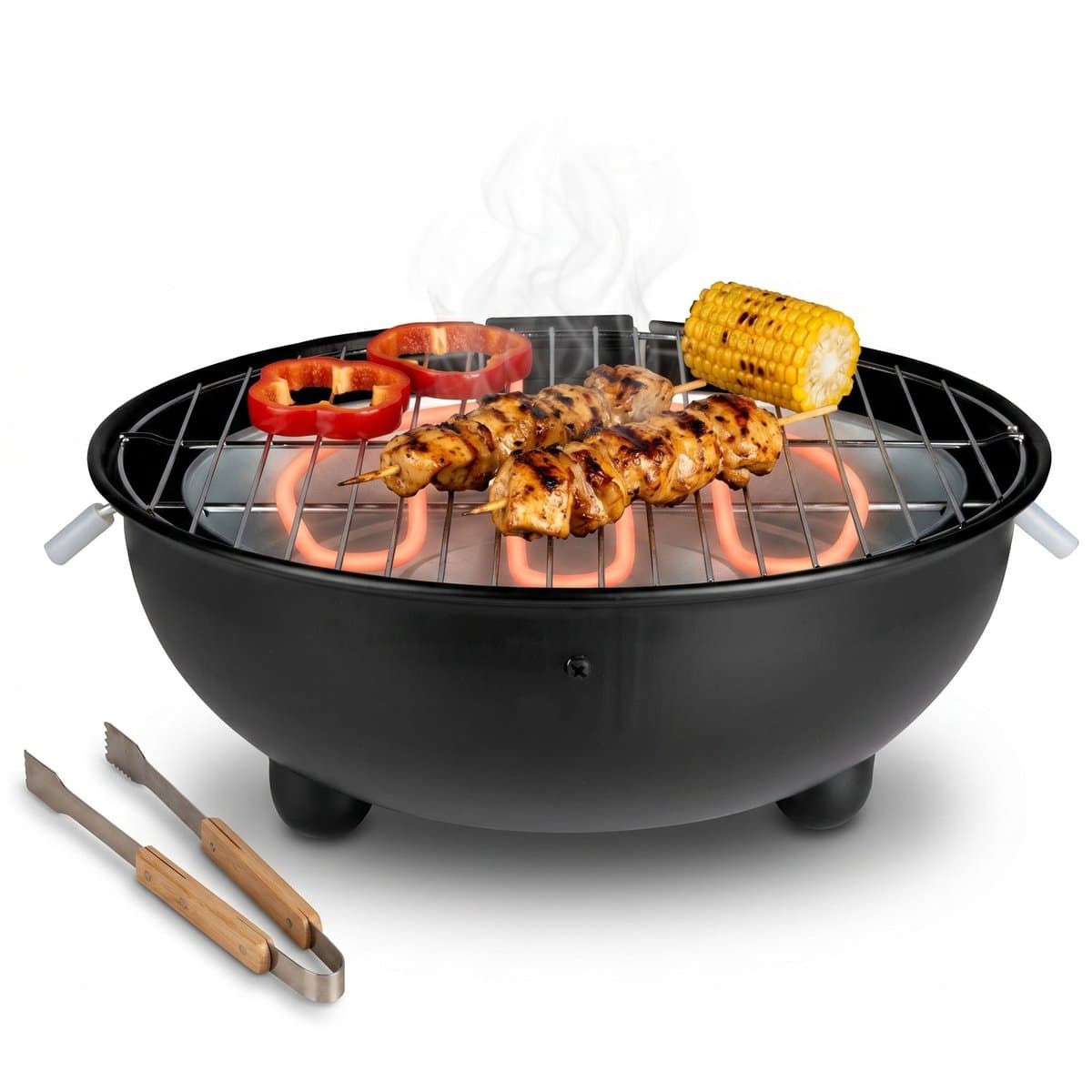 Lomera Elektrische Barbecue - Tafelbarbecue - Elektrische BBQ - Tafelmodel - Rookloos - Elektrische Grill - Binnen Barbecueëren - Balkon BBQ - Draagbare Barbecue - Ronde Barbecue - Tafelgrill - Camping Barbecue - Terras BBQ - Tuinbarbecue — afbeelding 1