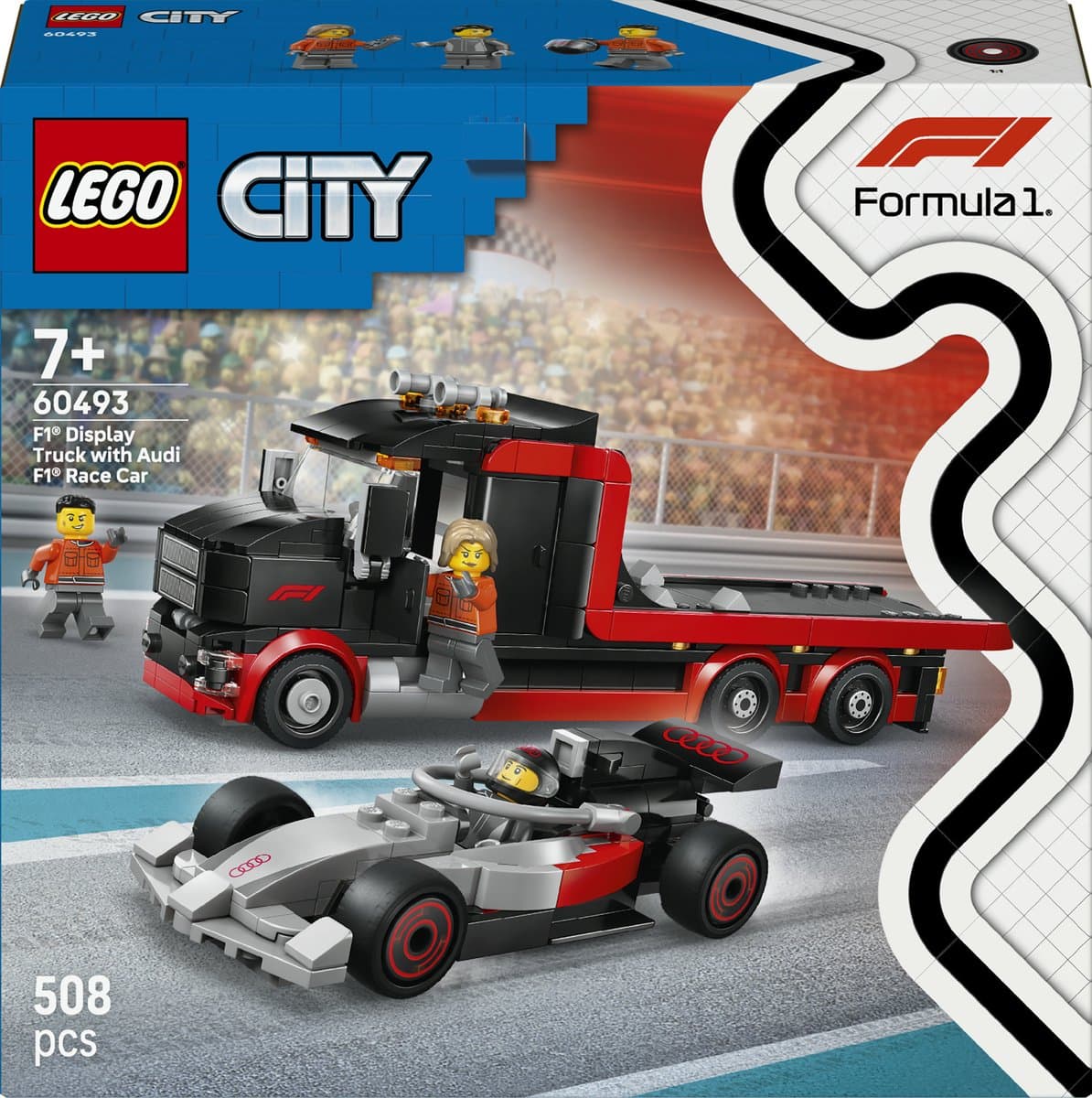 Lego City 60493 F1® Displaytruck Met Audi Racewagen Bouwstenen — afbeelding 1