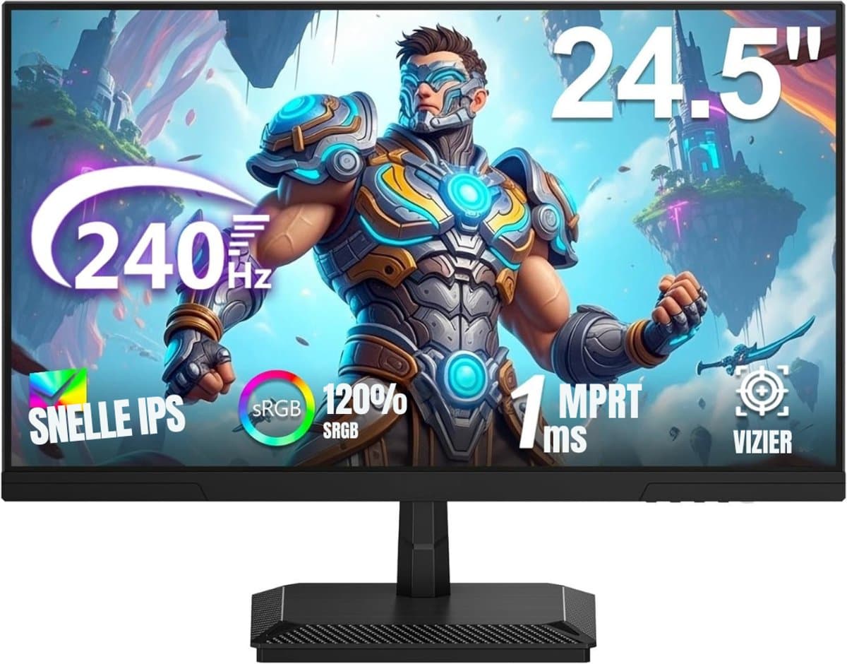 Quvo® Gaming Monitor 240hz - Gaming Monitor -Zwart - 19cm x 55cm x 42cm; 3.88 kg — afbeelding 1