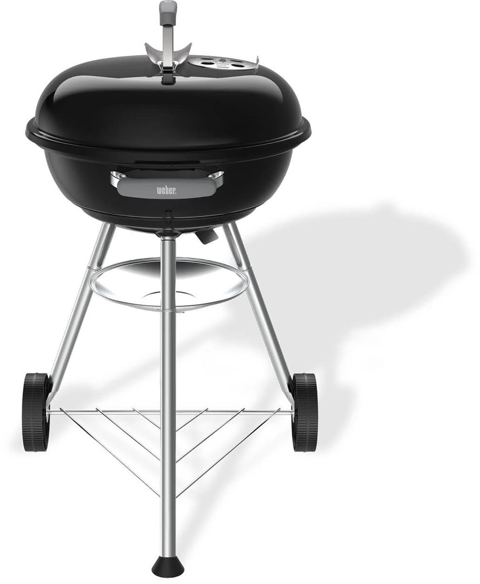 Weber Compact Kettle - Ø 47 cm Grillrooster - Houtskoolbarbecue - Zwart - Asopvangschaal - 2 Duurzame, weerbestendige wielen - Handige dekselhaak - Kras- en roestbestendig — afbeelding 1