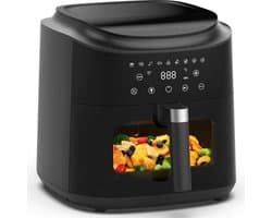 Airfryer - met kijkvenster en verlichting - 9L Huishoudelijke capaciteit - 2350W Snel opwarmen - Gezond met weinig olie - 9 programma's - Schudherinnering - Gemakkelijk schoon te maken