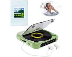 Bluetooth CD-speler - Draagbare CD-speler - Hi-Fi Geluidskwaliteit - 2000mAh Oplaadbare Batterij - 6 Uur Speeltijd - 2.4GHz Bluetooth - Met Anti-schok Technologie - Lichtgewicht 280g - Groente