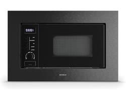 Inbouwmagnetron met grill - Keukenapparaat - Snel gerechten bereiden - 8 programma's - 20 liter inhoud - Zwart roestvrij