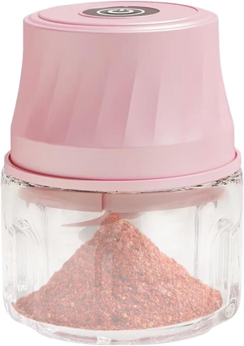 Mini Keukenmachine - Keuken Snijder - Maaltijd Voorbereiding - Draadloos Oplaadbaar - 350ml Capaciteit - Roze — afbeelding 1