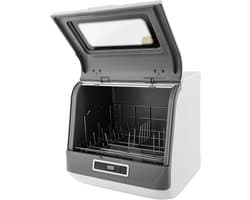 Mini vaatwasser - Compacte tafelmodel - Snel servies reinigen - Wateraansluiting optioneel - 4-6 couverts - Wit